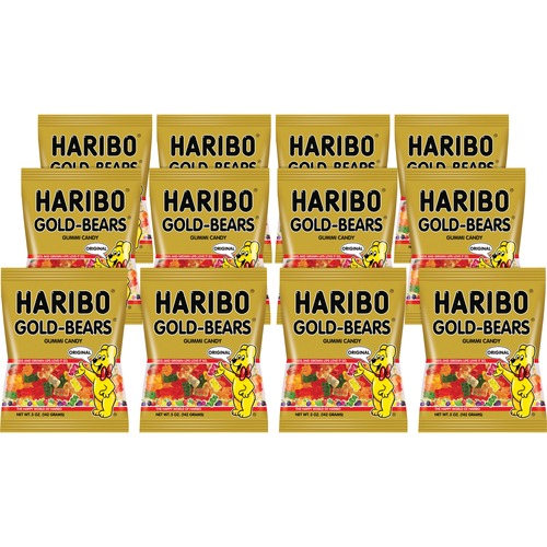 Haribo  Gummy Candy, Haribo Gold Bears, 0.5 oz., 12/CT, Multi