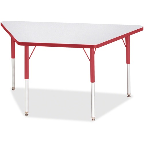 Jonti-Craft, Inc.  Activity Table, Trapezoid, 24"-31"x24"x48", Red