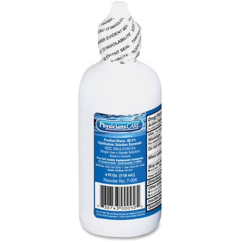 FIRST AID REFILL COMPONENTS DISPOSABLE EYE WASH, 4OZ