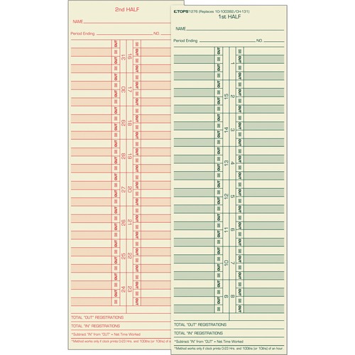 FORM,TIME CARD,3.5X10.5