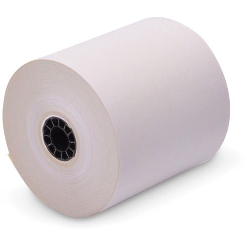 IMPACT PRINTING CARBONLESS PAPER ROLLS, 2.25" X 90 FT, WHITE/WHITE, 12/PACK