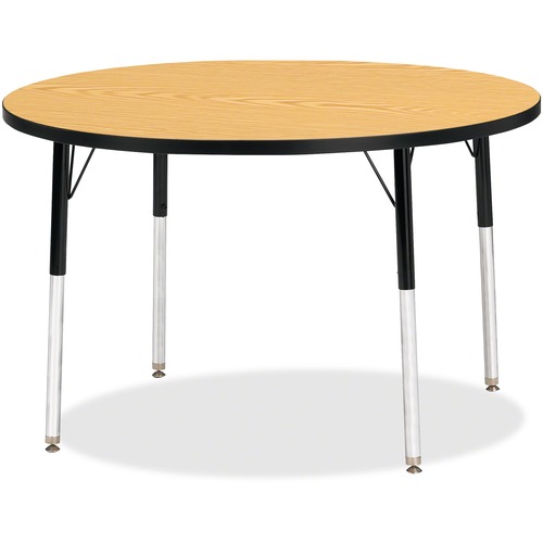 Jonti-Craft, Inc.  Activity Table, Round, 24"-31"x42", Oak/Black