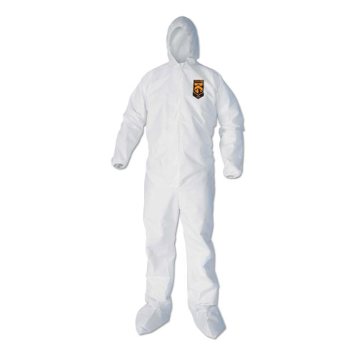 A40 ELASTIC-CUFF, ANKLE, HOOD AND BOOT COVERALLS, WHITE, 3X-LARGE, 25/CARTON