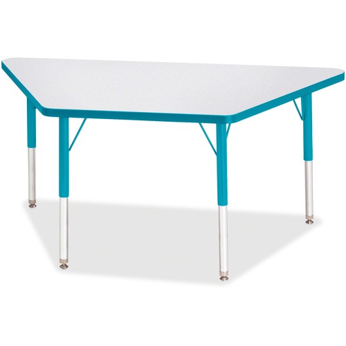 Jonti-Craft, Inc.  Activity Table, Trapezoid, 15"-24"x24"x48", Teal