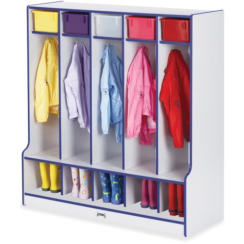 Jonti-Craft, Inc.  Coat Locker, 5 Section,50-1/2"x48"x17-1/2", Blue