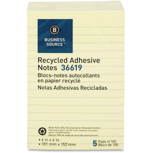 NOTES,ADHSV,4X6,5PK,LINED