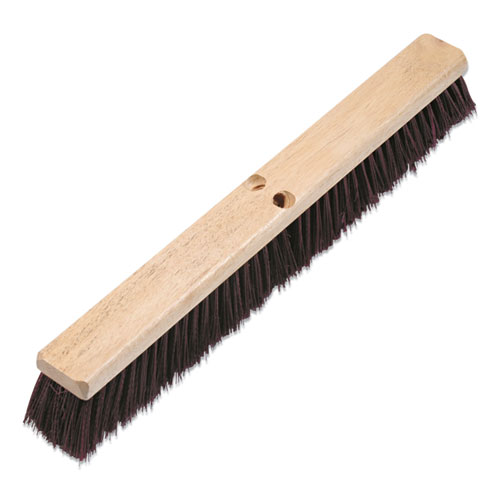 Floor Brush Head, 3 1/4" Maroon Stiff Polypropylene, 24"