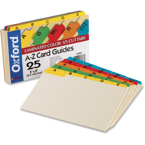 GUIDE,CARD 5X8 A-Z,AST