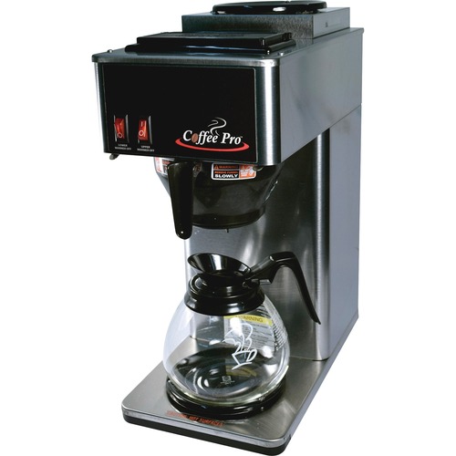 Coffee Pro  2-Burner Coffeemaker, 2 Decanters, 10"x12"x22",Stainless ST