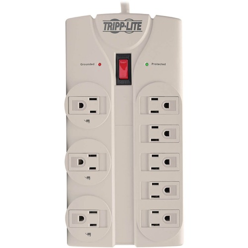 PROTECT IT! SURGE PROTECTOR, 8 OUTLETS, 8 FT CORD, 1440 JOULES, LIGHT GRAY