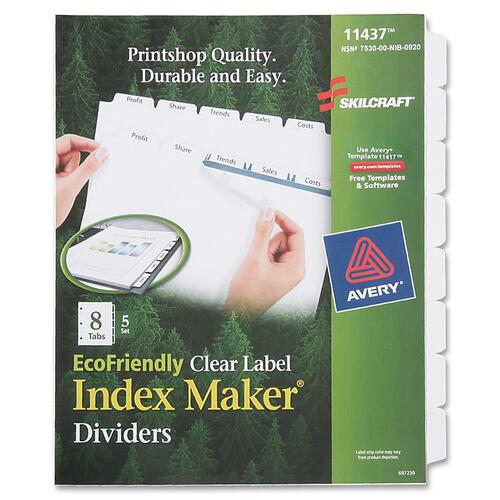 DIVIDERS,INDX MAKR,8 TAB,WE