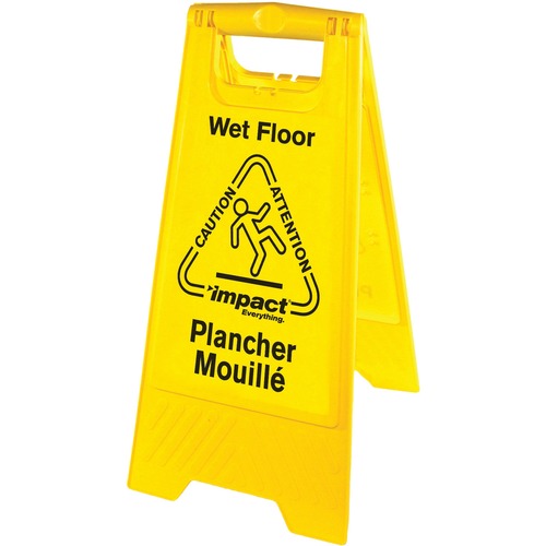 Impact Products  Wet Floor Sign, English/Spanish, 6/CT, Yellow/Black