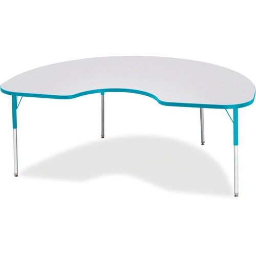 Jonti-Craft, Inc.  Activity Table, Kidney, 24"-31"x48"x72", Teal