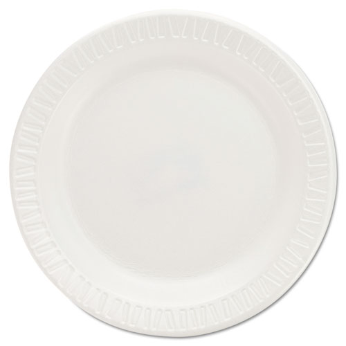 Quiet Classic Laminated Foam Dinnerware Plates, 6 Inches, White, Round, 125/pack