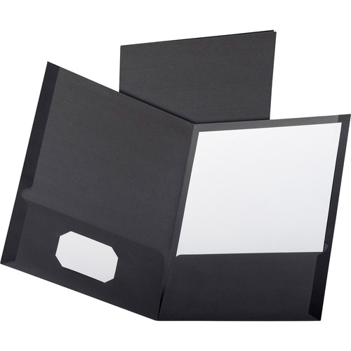 Oxford  Linen Twin Pocket Portfolios, Letter, 5/PK, Black