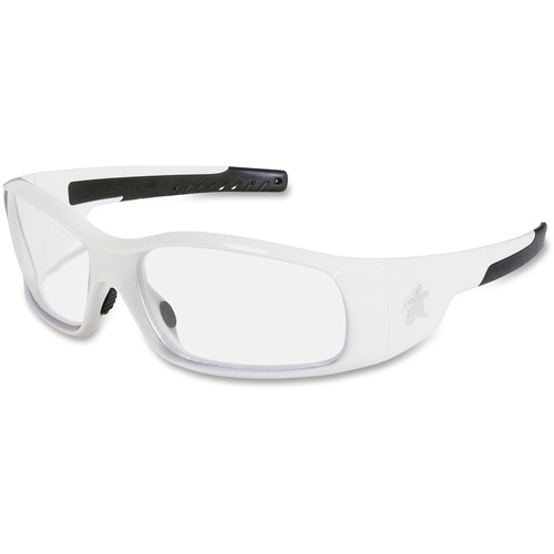 MCR Safety  Safety Glasses, Swagger, Clear Lens, White Frame