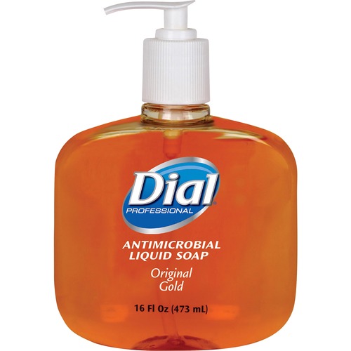 Dial Corporation  Liquid Hand Soap, Antimicrobial, 16oz, Gold