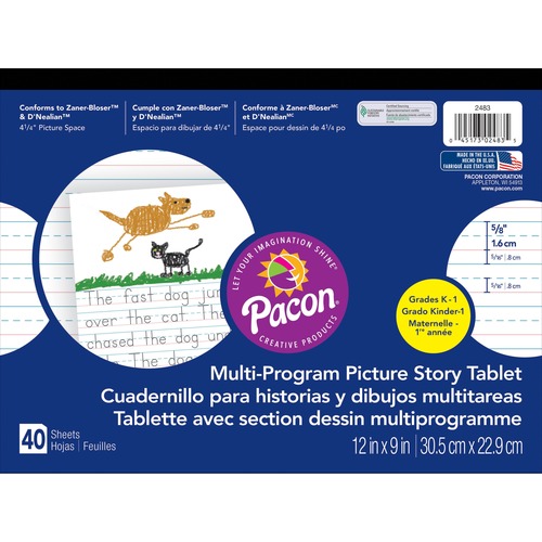 Pacon  Multi-Program Pic Story Tablet, 9"x12", 40Shts, WE