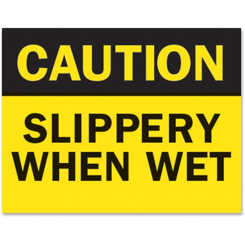 Tarifold, Inc.  Safety Sign Inserts-Caution-Wet, 6/PK, Yellow/Black