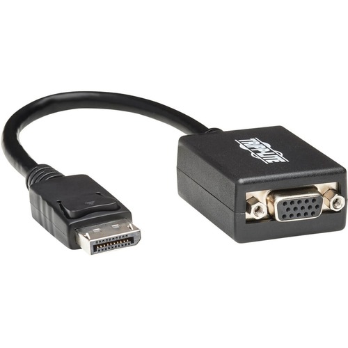 DISPLAYPORT TO VGA CABLE (M/F), 6 IN, BLACK