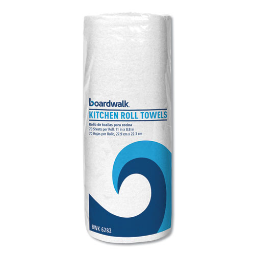 KITCHEN ROLL TOWEL, DOUBLE RE-CREPE, 1-PLY, 11" X 8.8", WHITE, 30 ROLLS/CARTON