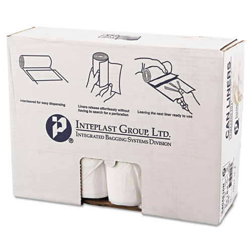 HIGH-DENSITY INTERLEAVED COMMERCIAL CAN LINERS, 45 GAL, 16 MICRONS, 40" X 48", CLEAR, 250/CARTON