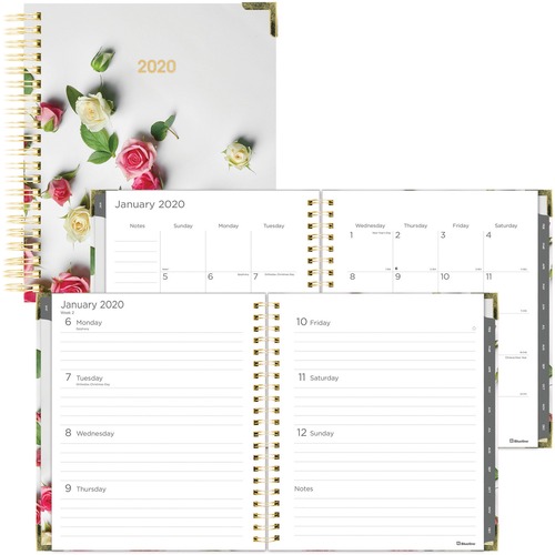 PLANNER,WK/MTH,ROSES,11"X8"