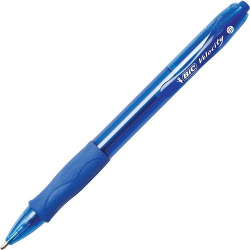 VELOCITY ATLANTIS BOLD RETRACTABLE BALLPOINT PEN, 1.6MM, BLUE INK, TRANS-BLUE BARREL, DOZEN