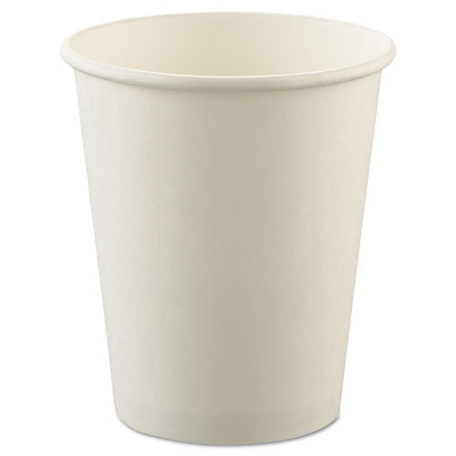 Uncoated Paper Cups, Hot Drink, 8oz, White, 1000/carton