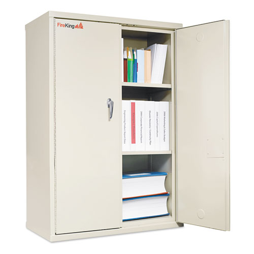 STORAGE CABINET, 36W X 19 1/4D X 44H, UL LISTED 350 DEGREE FOR FIRE, PARCHMENT