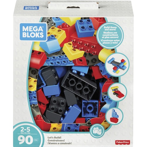 Mega Bloks  Blocks Set, 90-Piece, 3-1/2"Wx9-2/5"Lx10-3/10", Assorted
