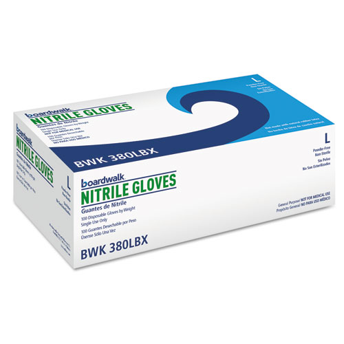 Disposable General-Purpose Nitrile Gloves, Large, Blue, 100/box