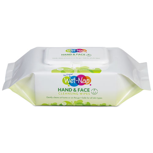 HANDS AND FACE CLEANSING WIPES, 7 X 6, WHITE, FRAGRANCE-FREE, 110/PACK, 6 PACKS/CARTON