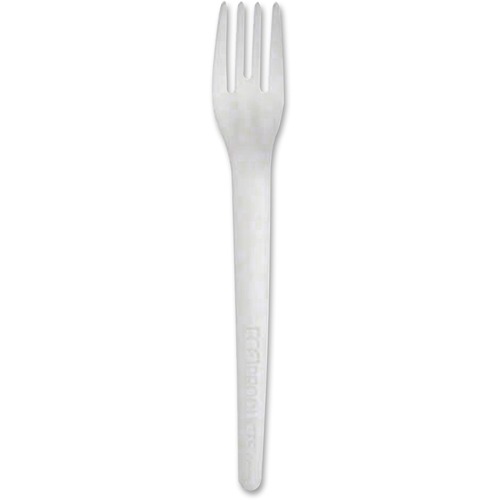 PLANTWARE COMPOSTABLE CUTLERY, FORK, 6", PEARL WHITE, 50/PACK, 20 PACK/CARTON