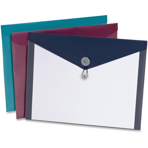 POLY ENVELOPES, LETTER SIZE, ASSORTED COLORS, 4/PACK