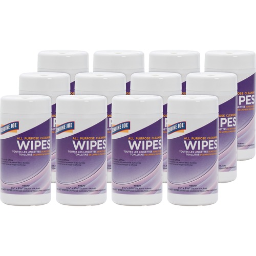 Genuine Joe  Surface Cleaning Wipes, 5-1/4"x5-3/4", 12/CT