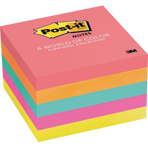 Original Pads In Cape Town Colors, 3 X 3, 100-Sheet, 5/pack