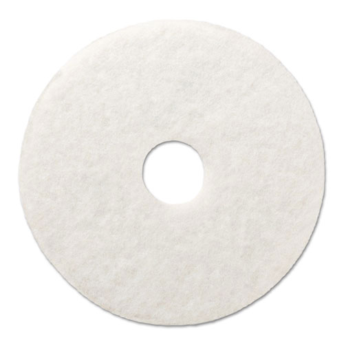 POLISHING FLOOR PADS, 14" DIAMETER, WHITE, 5/CARTON