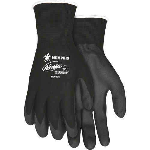 MCR Safety  Ninja Hydropellent Technology Gloves, Small, Black