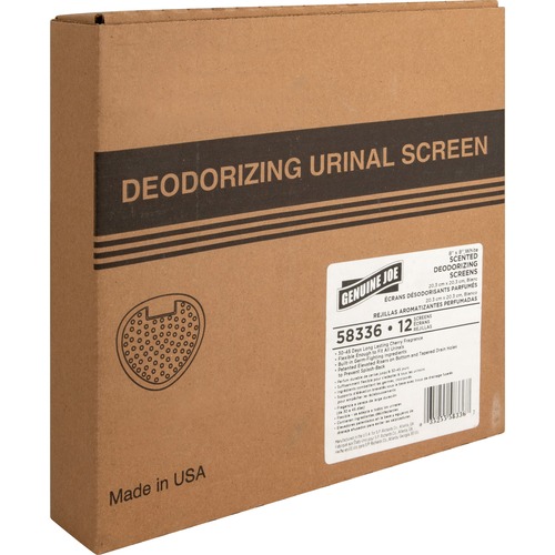 Genuine Joe  Urinal Screen, 30-45 Days, 72/CT, Cherry Scent/White