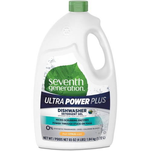 Natural Automatic Dishwasher Gel, Ultra Power Plus, Fresh Citrus, 65 Oz Bottle