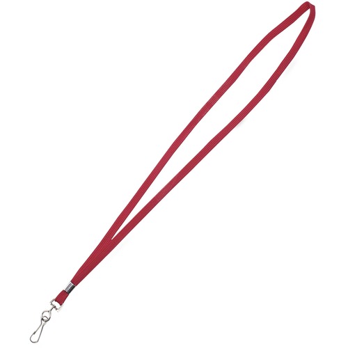 Deluxe Lanyards, J-Hook Style, 36" Long, Red, 24/box