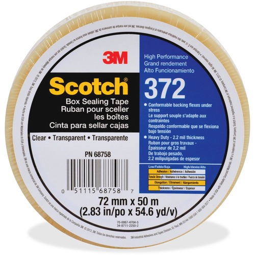 3M  Hi Performance Sealing Tape, 72mmx50m, 24RL/CT, CL