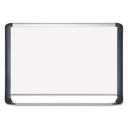 Lacquered Steel Magnetic Dry Erase Board, 24 X 36, Silver/black