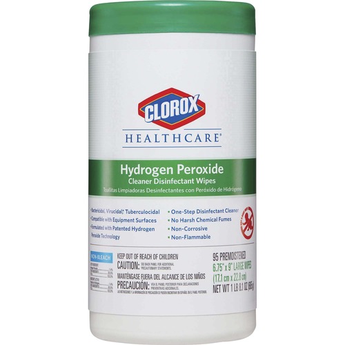 Clorox Company  Disinfecting Wipes,w/Hydrogen Peroxide,95 Wipes/Tub,6/CT,WE