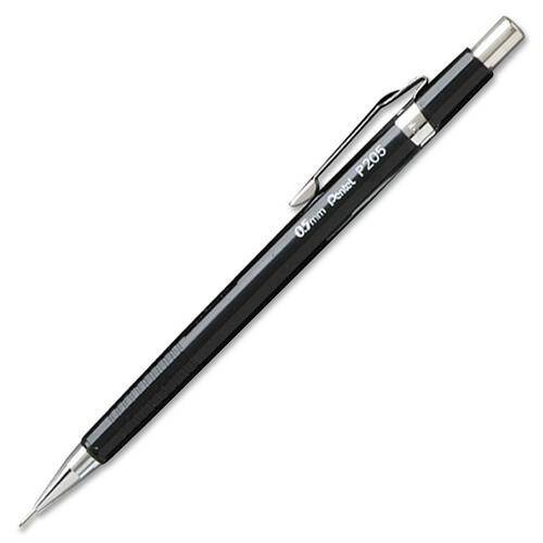 SHARP MECHANICAL PENCIL, 0.5 MM, HB (#2.5), BLACK LEAD, BLACK BARREL