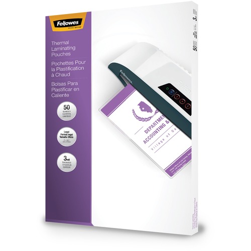 LAMINATING POUCHES, 3 MIL, 9" X 14.5", GLOSS CLEAR, 50/PACK