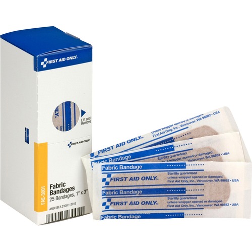 Smartcompliance Fabric Bandages, 1" X 3", 25/box
