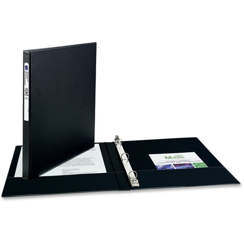 ECONOMY NON-VIEW BINDER WITH ROUND RINGS, 3 RINGS, 0.5" CAPACITY, 11 X 8.5, BLACK, (3201)