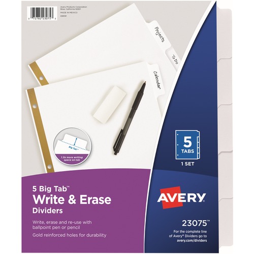 DIVIDERS,WRITE-ON,ERSBL,5TB